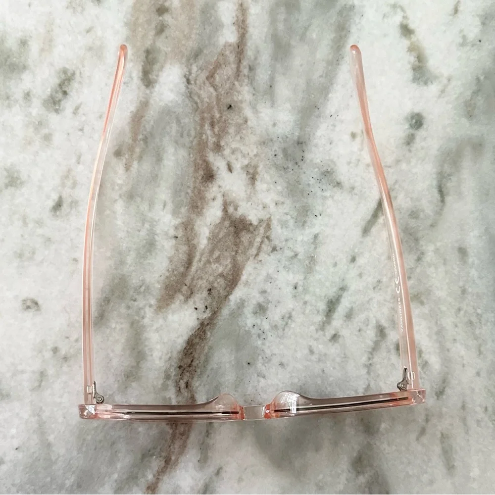 Pink Clear Oval Retro Style Sunglasses- Beach Vacation Vintage Inspired - Picture 11 of 16